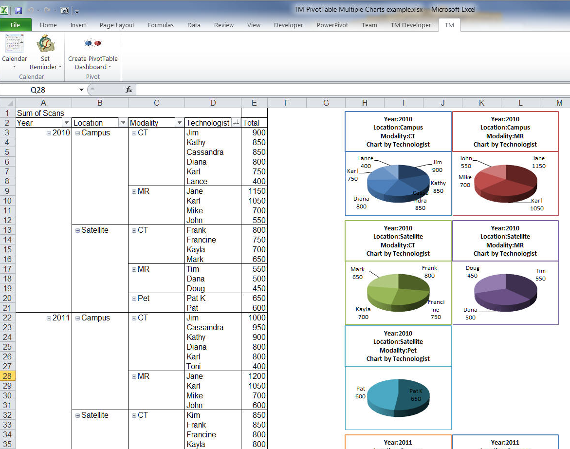 Excel Pivot Chart Dashboard